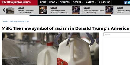Washington times milk racist