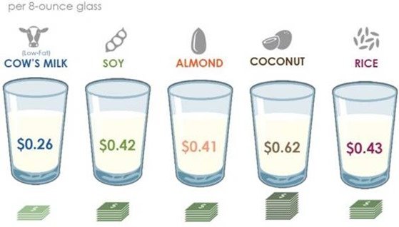Milk vs plant based milks